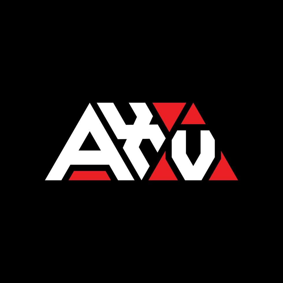 design de logotipo de letra de triângulo axv com forma de triângulo. monograma de design de logotipo de triângulo axv. modelo de logotipo de vetor de triângulo axv com cor vermelha. logotipo triangular axv logotipo simples, elegante e luxuoso. axv