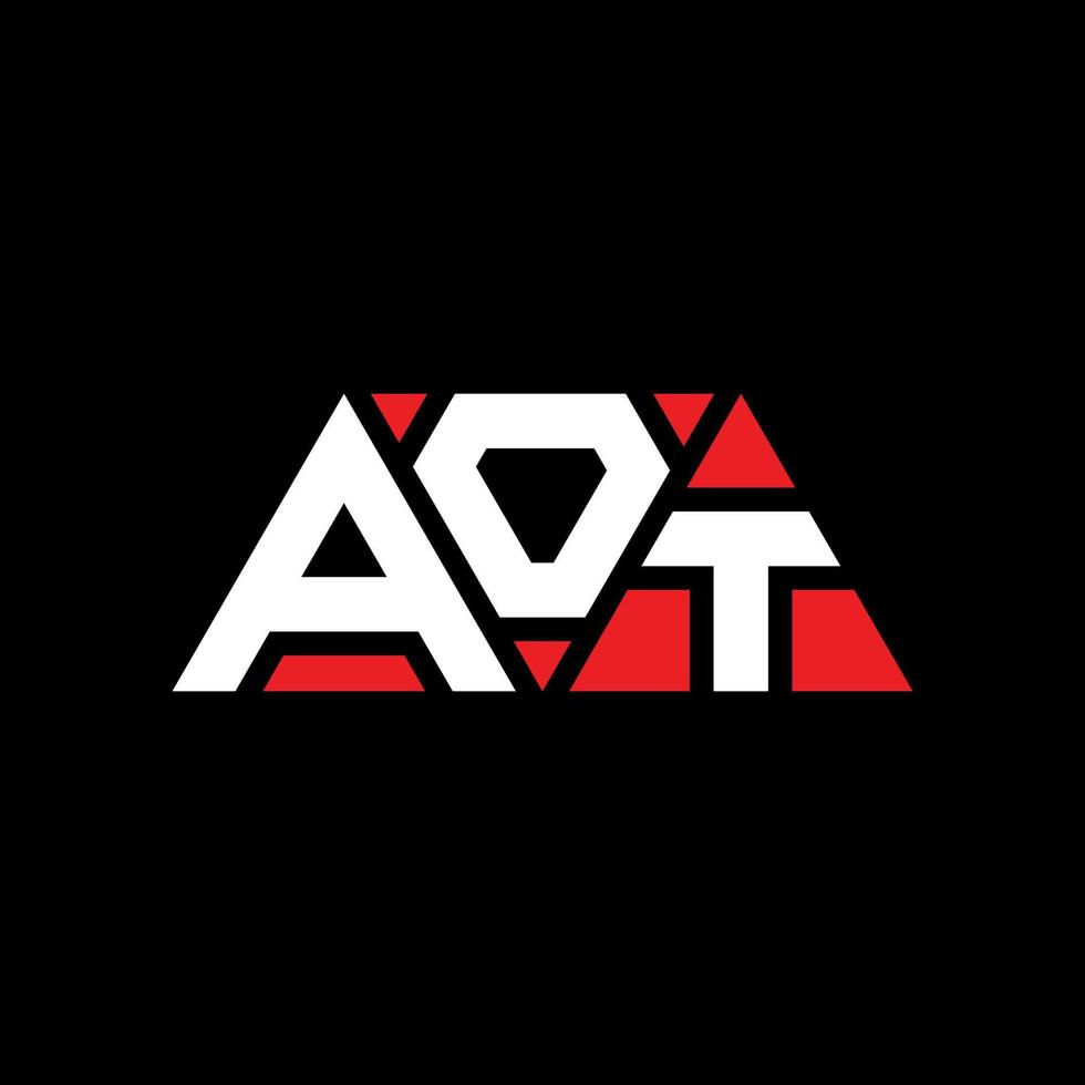 design de logotipo de letra de triângulo aot com forma de triângulo. monograma de design de logotipo de triângulo aot. modelo de logotipo de vetor de triângulo aot com cor vermelha. logotipo triangular aot logotipo simples, elegante e luxuoso. aot