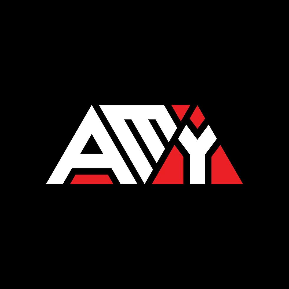 design de logotipo de carta triângulo amy com forma de triângulo. monograma de design de logotipo amy triângulo. modelo de logotipo de vetor triângulo amy com cor vermelha. logotipo triangular amy logotipo simples, elegante e luxuoso. amy