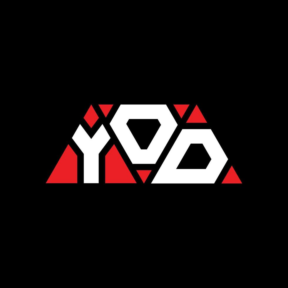 design de logotipo de letra triângulo yod com forma de triângulo. monograma de design de logotipo de triângulo yod. modelo de logotipo de vetor de triângulo yod com cor vermelha. logotipo triangular yod logotipo simples, elegante e luxuoso. yod