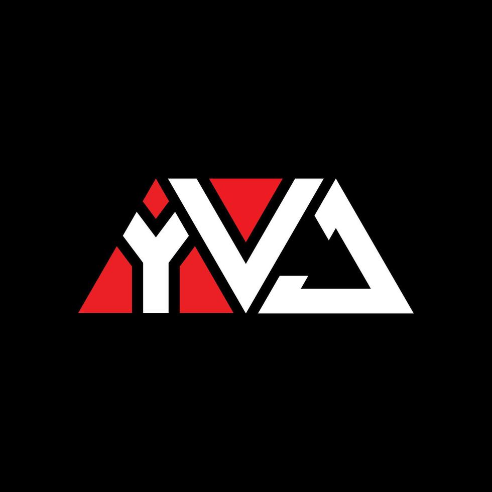 design de logotipo de letra triângulo yvj com forma de triângulo. monograma de design de logotipo de triângulo yvj. modelo de logotipo de vetor de triângulo yvj com cor vermelha. logotipo triangular yvj logotipo simples, elegante e luxuoso. vj