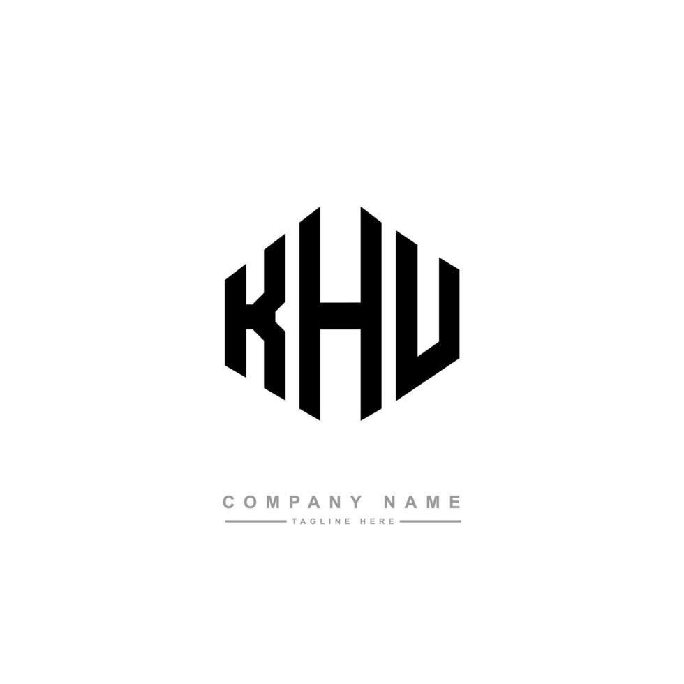 khu carta logotipo design com forma de polígono. khu polígono e design de logotipo em forma de cubo. khu hexágono modelo de logotipo de vetor cores brancas e pretas. khu monograma, logotipo de negócios e imóveis.