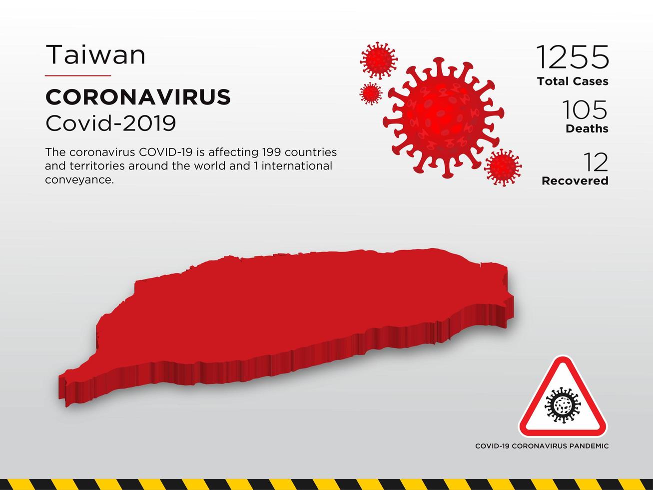 mapa do país afetado por taiwan da disseminação do coronavírus vetor