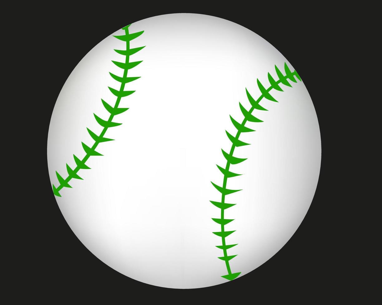 bola de beisebol em fundo preto vetor