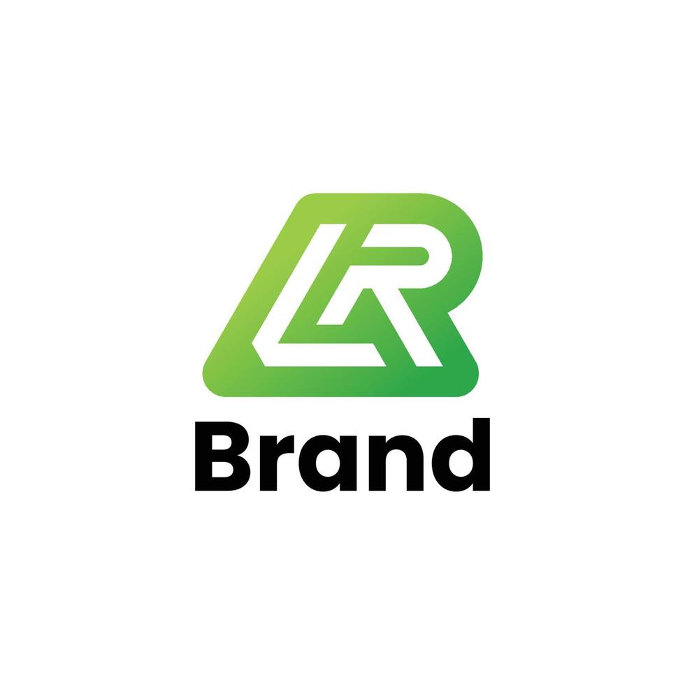 letra lr logotipo verde gradiente vetor