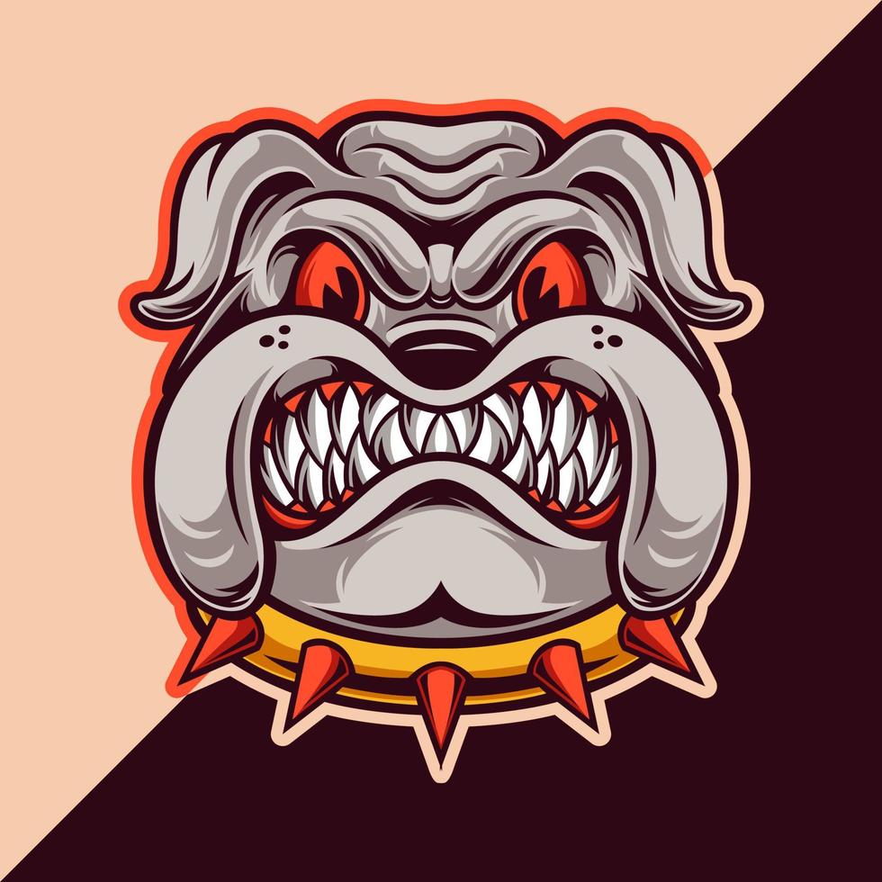 modelo de logotipo de mascote animal bulldog vetor