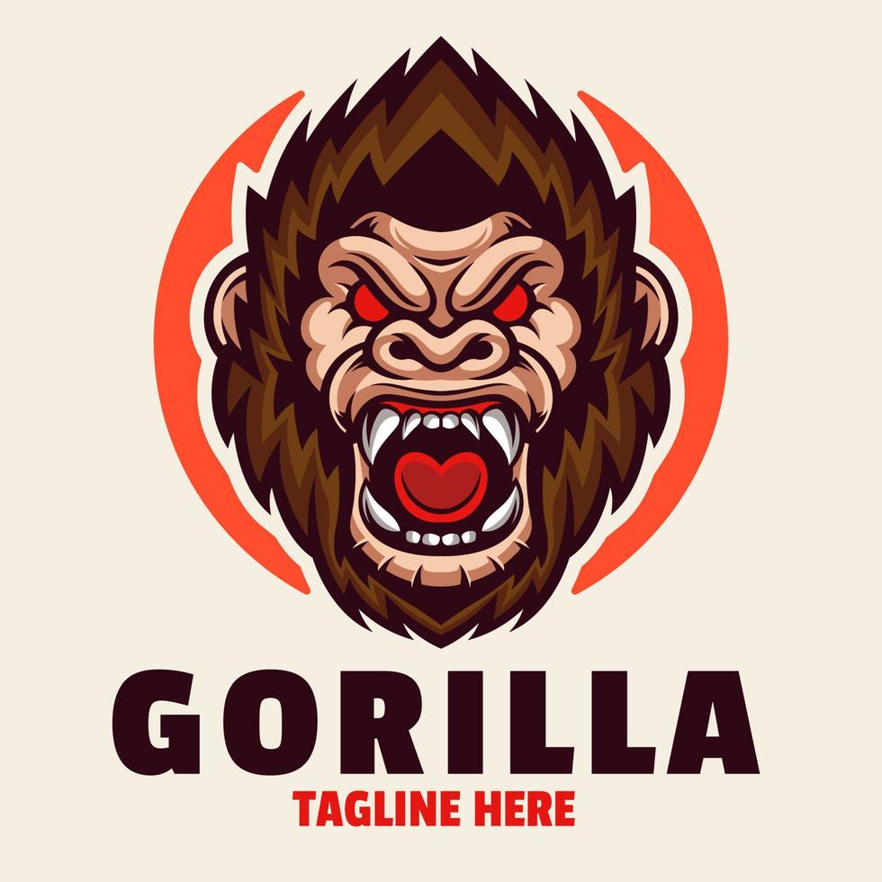 modelo de logotipo de mascote animal gorila vetor