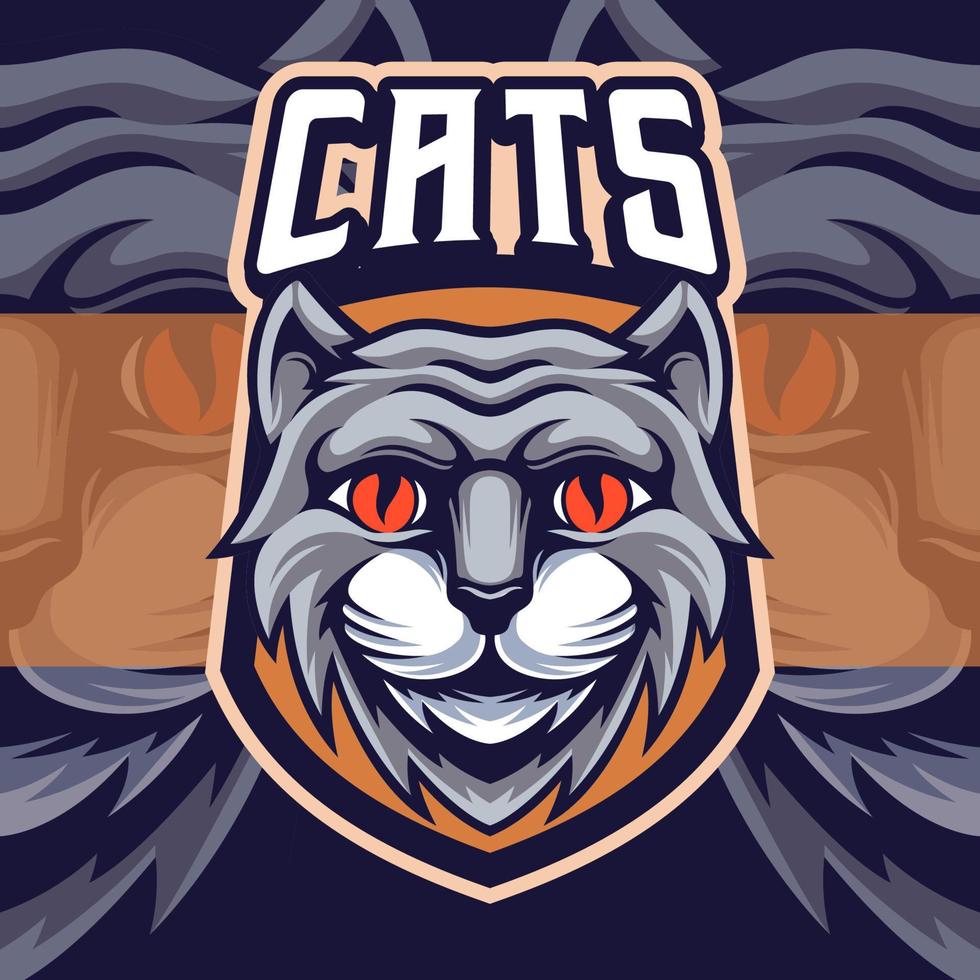 modelo de logotipo de mascote animal gato vetor