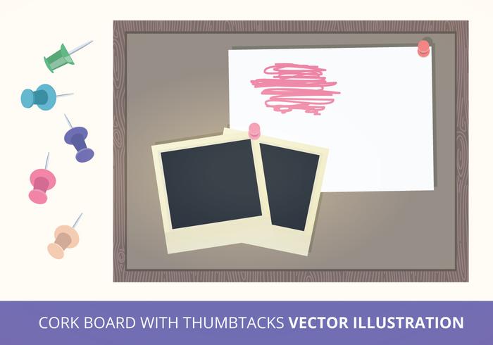 Placa de cortiça com ilustração vetorial Thumbtacks vetor