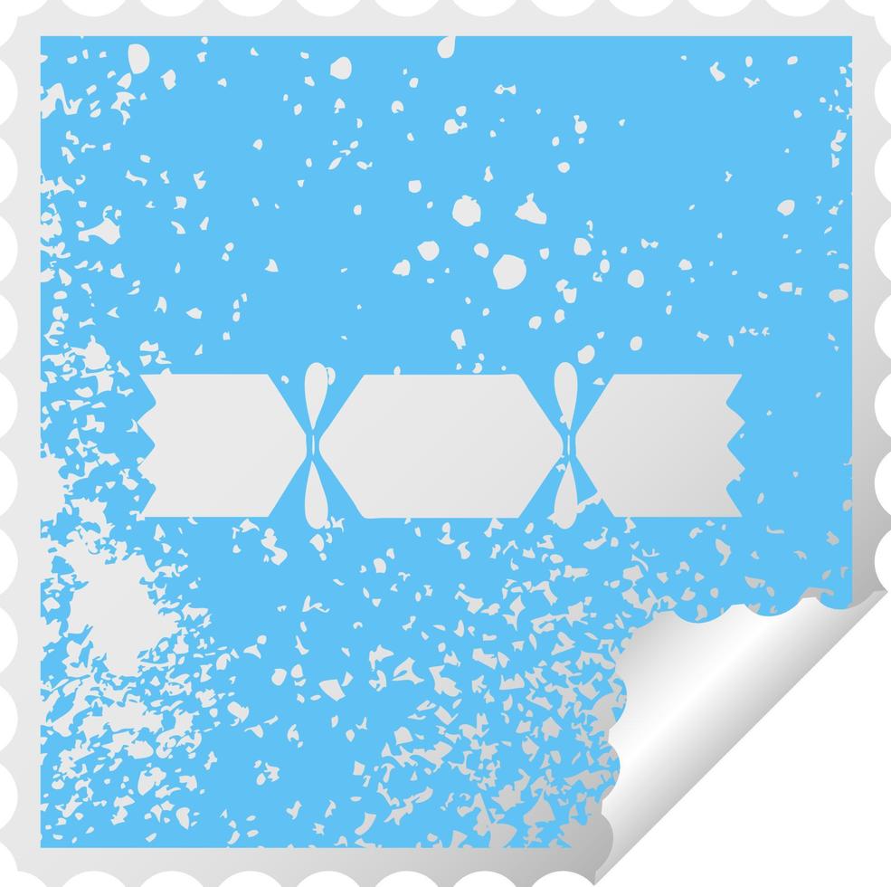 símbolo de adesivo de peeling quadrado angustiado biscoito de natal vetor