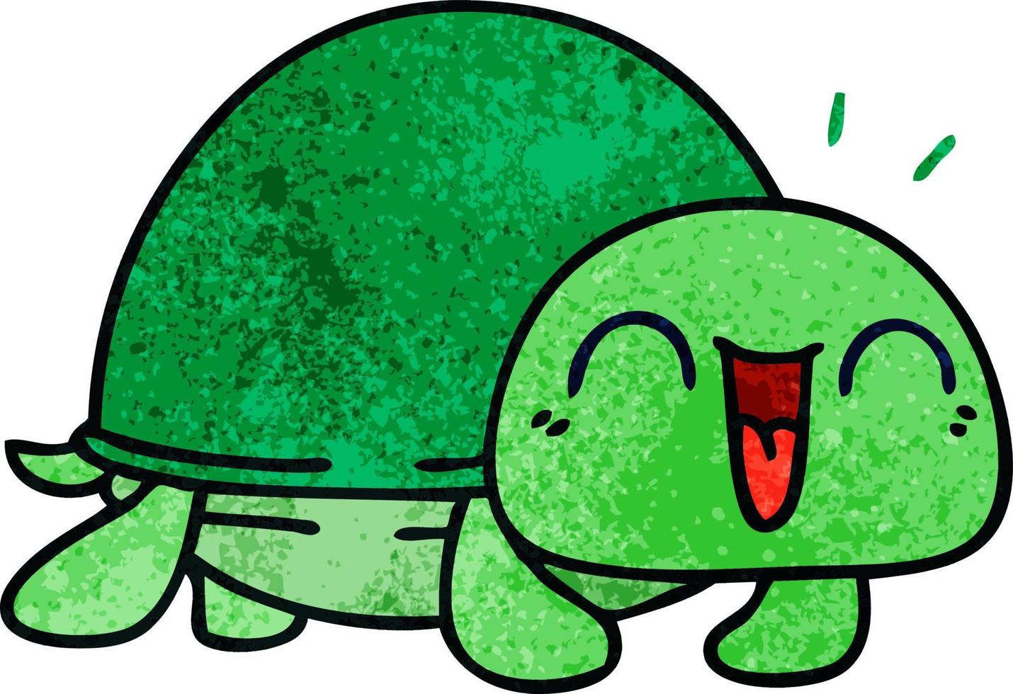 tartaruga de desenho animado desenhada à mão peculiar vetor