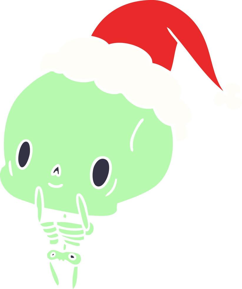 desenho de natal do esqueleto kawaii vetor