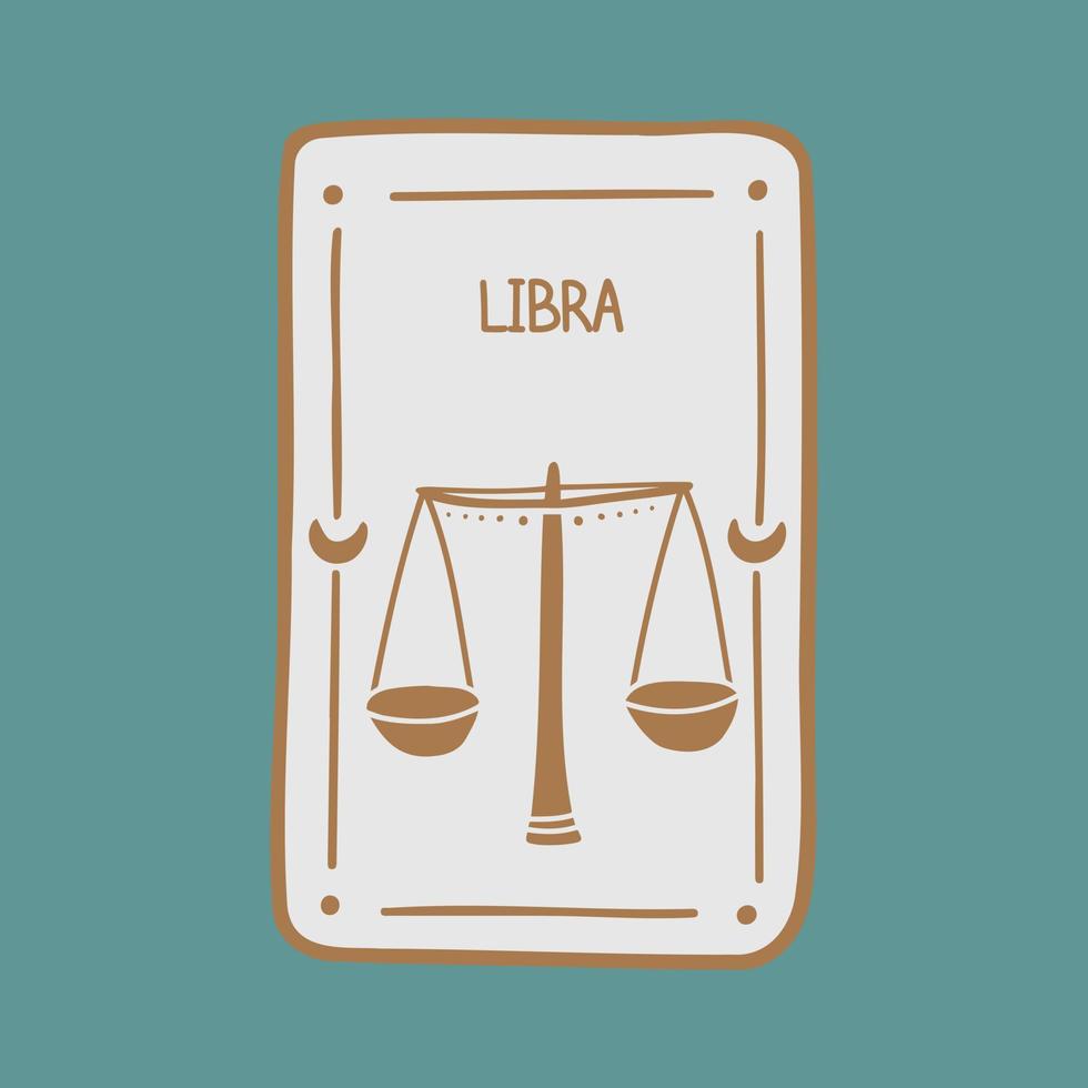 sinal de símbolo com inscrição. Libra. imagem vetorial do signo do zodíaco para astrologia e horóscopos. vetor