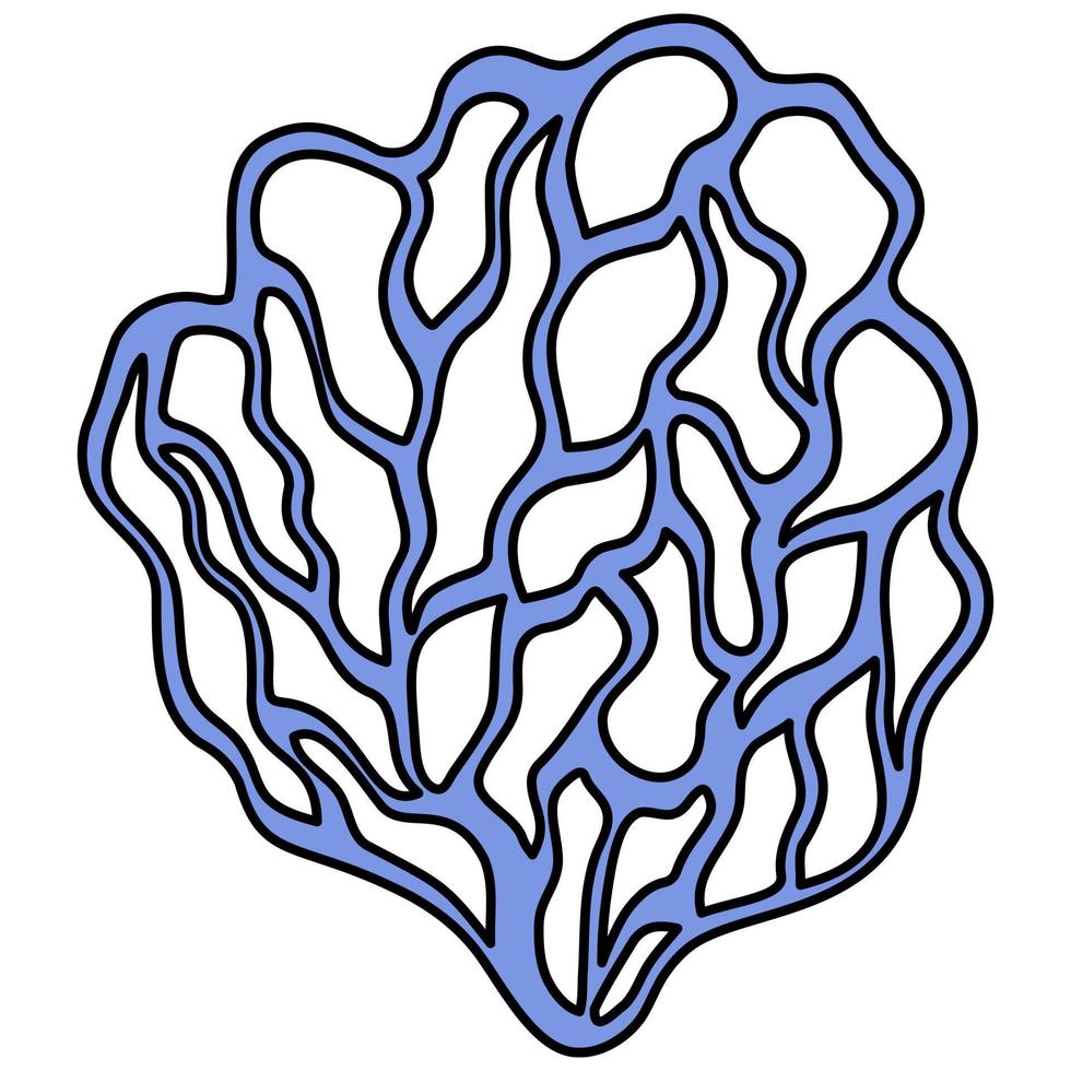 coral. organismo invertebrado marinho roxo. ilustração vetorial de cor. estilo de desenho animado. fundo isolado. esqueleto de colônias de pólipos no oceano. ideia para web design. vetor