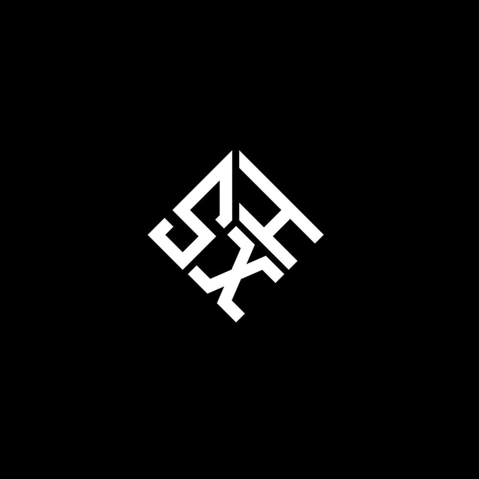 design de logotipo de carta sxh em fundo preto. conceito de logotipo de letra de iniciais criativas sxh. design de letra sxh. vetor