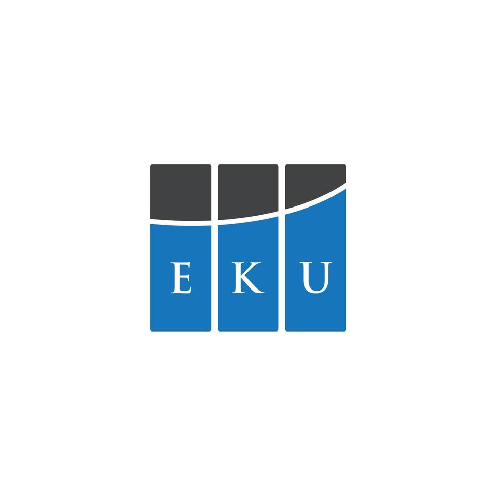 design de logotipo de carta eku em fundo branco. conceito de logotipo de letra de iniciais criativas eku. design de letra eku. vetor