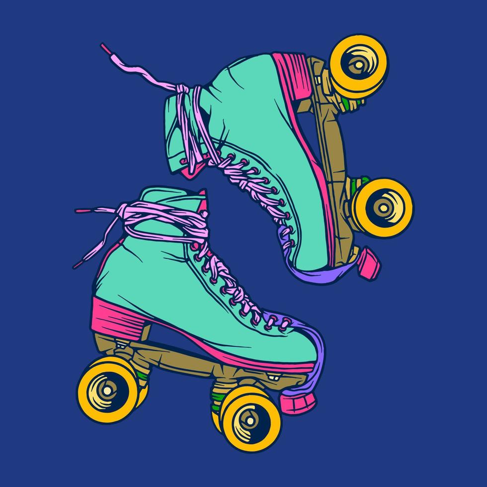 vetor de ilustração de patins de arte de linha