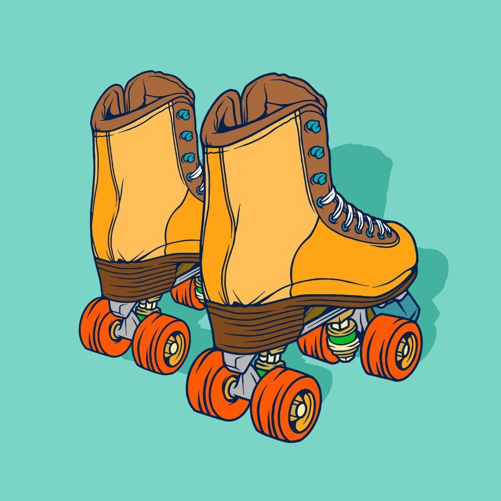 vetor de ilustração de patins de arte de linha