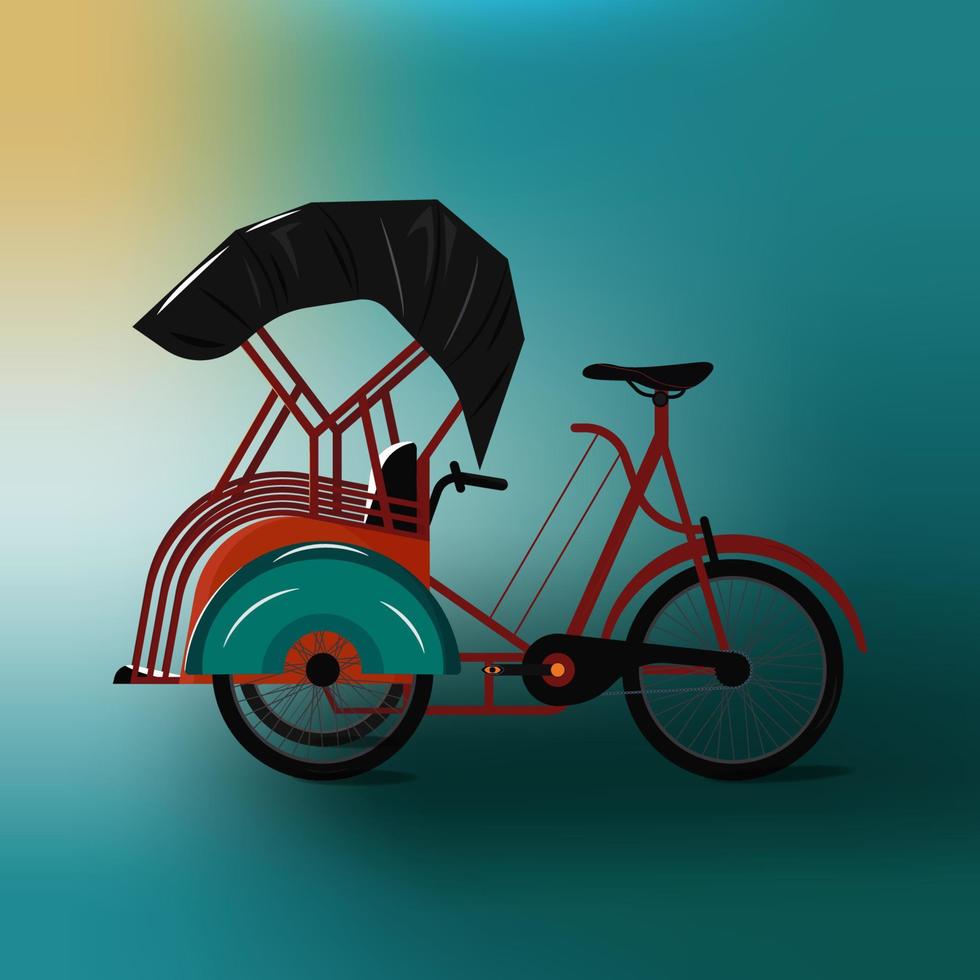 ilustração vetorial de design de modelo de transporte pedicab vetor