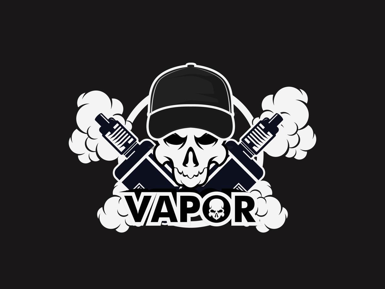 logotipo do crânio vape, logotipo da loja vape vetor