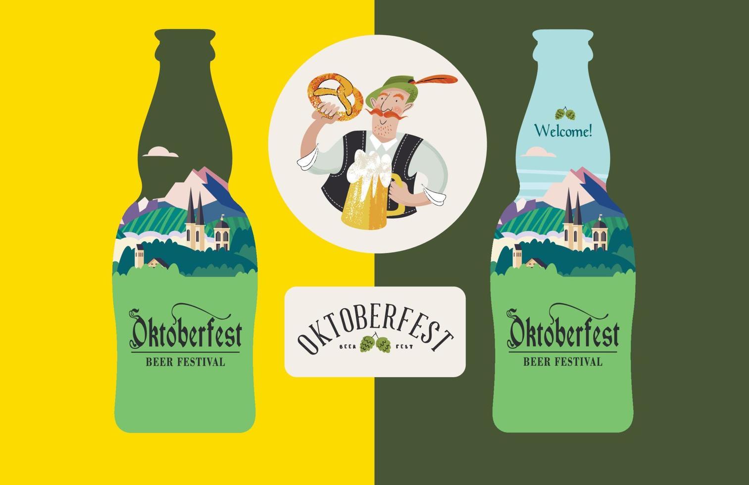 oktoberfest, festival de cerveja. ilustração vetorial. vetor