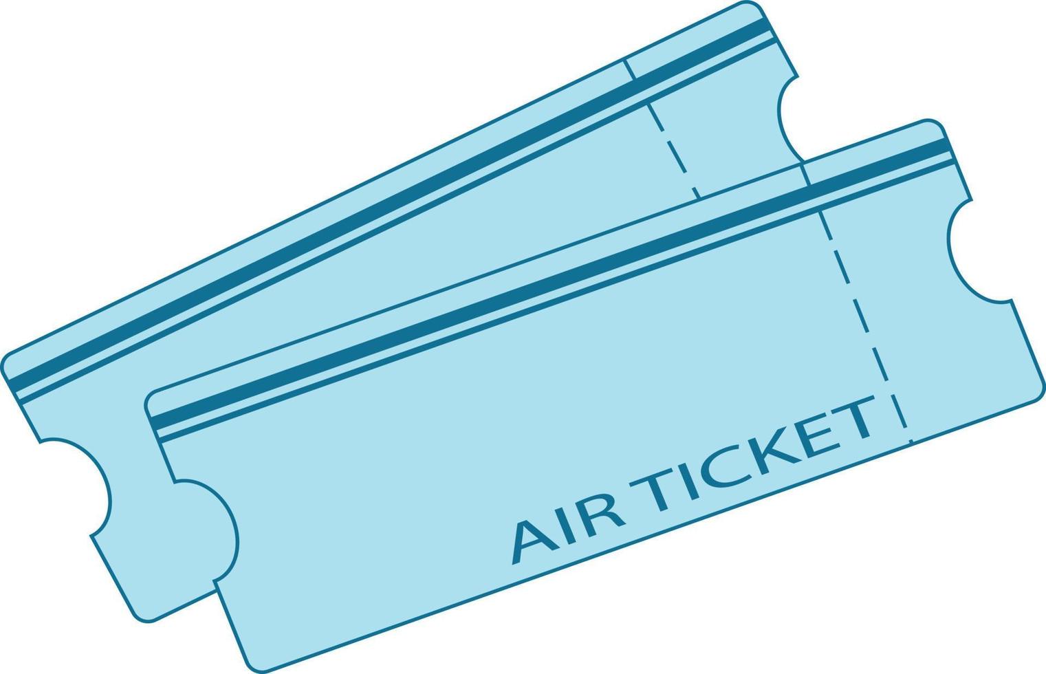 azul em branco de passagem de avião. bilhete de avião ou ícone de cartão de embarque. ilustração vetorial vetor