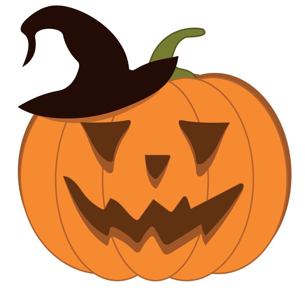 Pumpkin Halloween Cara Assustadora Caráter Laranja Logotipo Plano