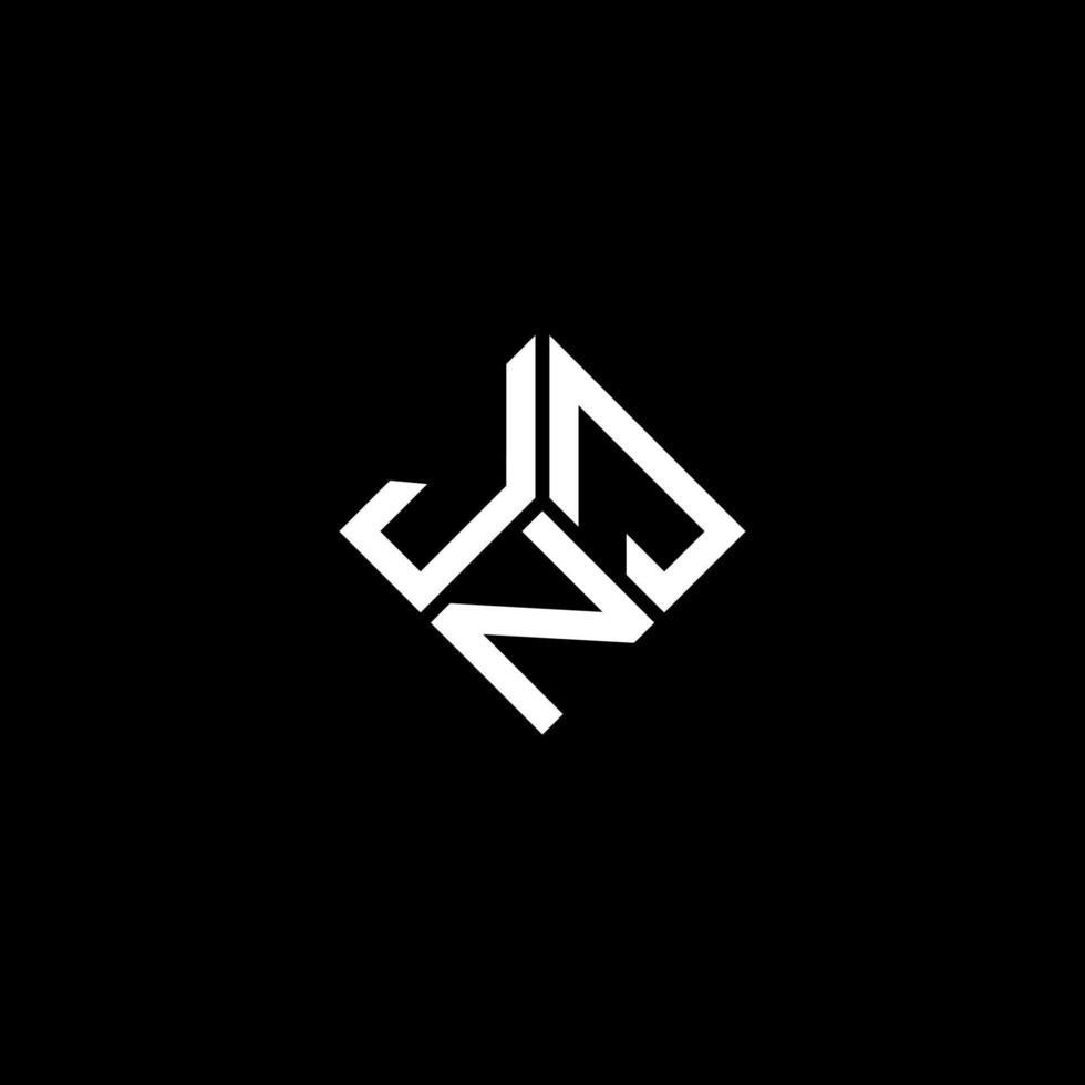 design de logotipo de carta jnj em fundo preto. conceito de logotipo de letra de iniciais criativas jnj. design de letra jnj. vetor