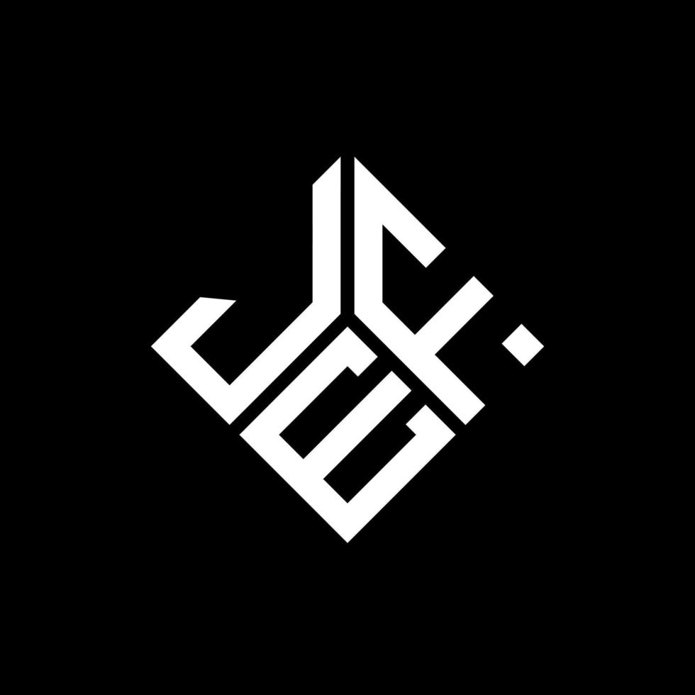 design de logotipo de carta jef em fundo preto. conceito de logotipo de carta de iniciais criativas de jef. design de carta jef. vetor