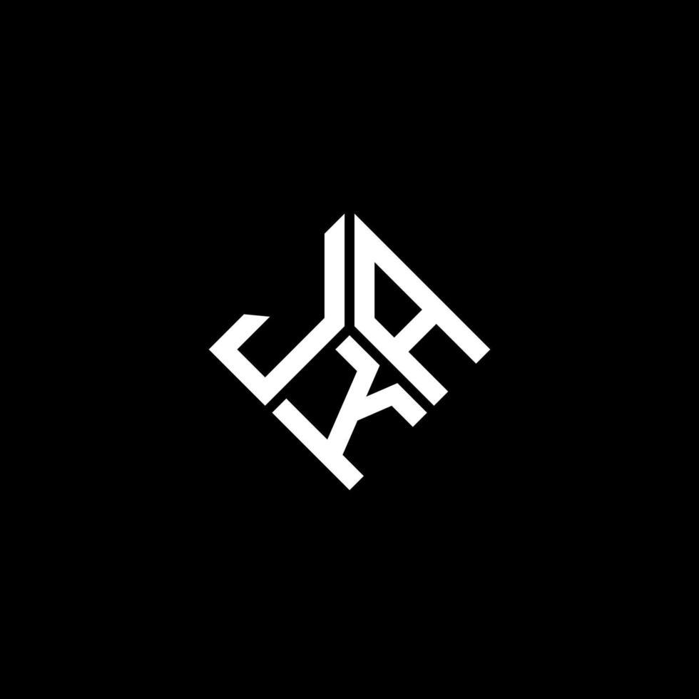 design de logotipo de carta jka em fundo preto. conceito de logotipo de letra de iniciais criativas jka. design de letra jka. vetor