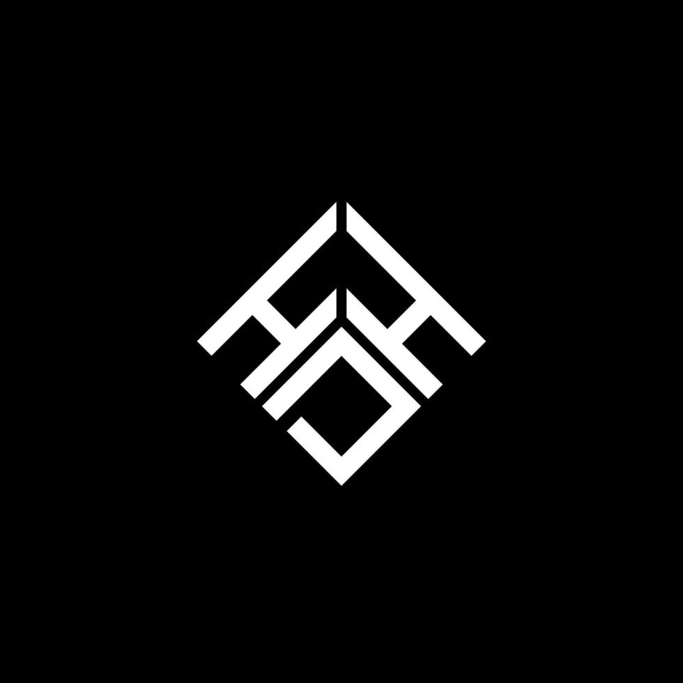 design de logotipo de carta hdh em fundo preto. conceito de logotipo de letra de iniciais criativas hdh. design de letra hdh. vetor
