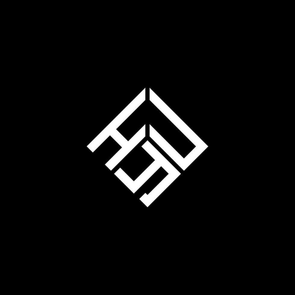 design de logotipo de carta hyu em fundo preto. conceito de logotipo de letra de iniciais criativas hyu. design de letras hyu. vetor