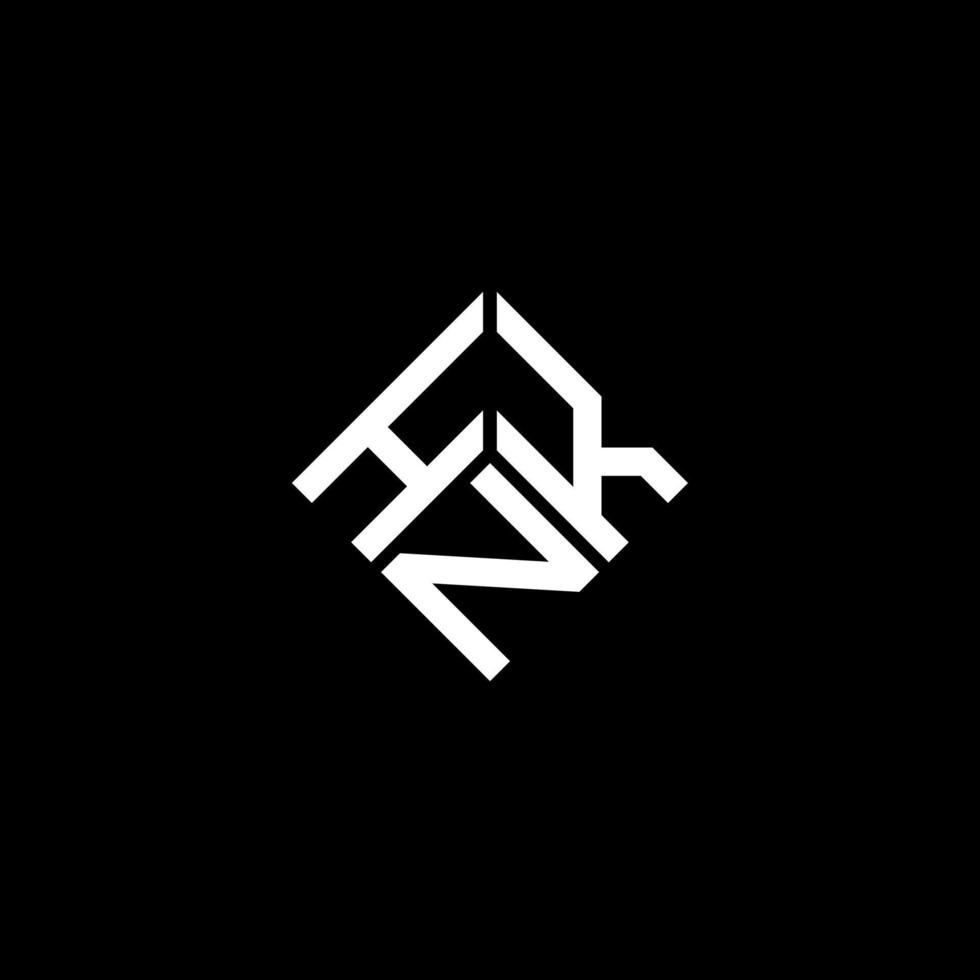 design de logotipo de letra hnk em fundo preto. conceito de logotipo de letra de iniciais criativas hnk. design de letra hnk. vetor