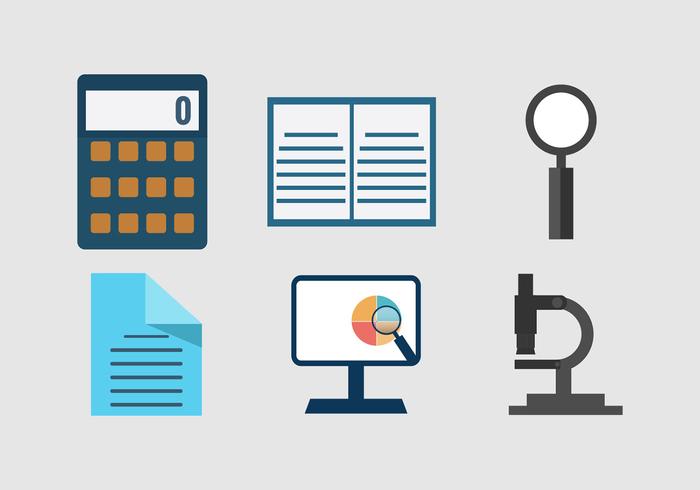 Ícones de negócios de pesquisa de mercado vetor