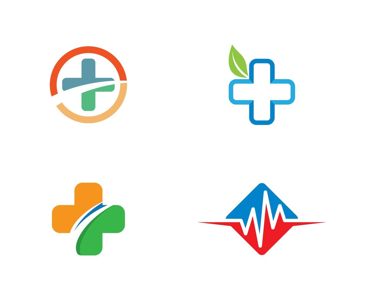 logotipo médico definido em cores brilhantes vetor