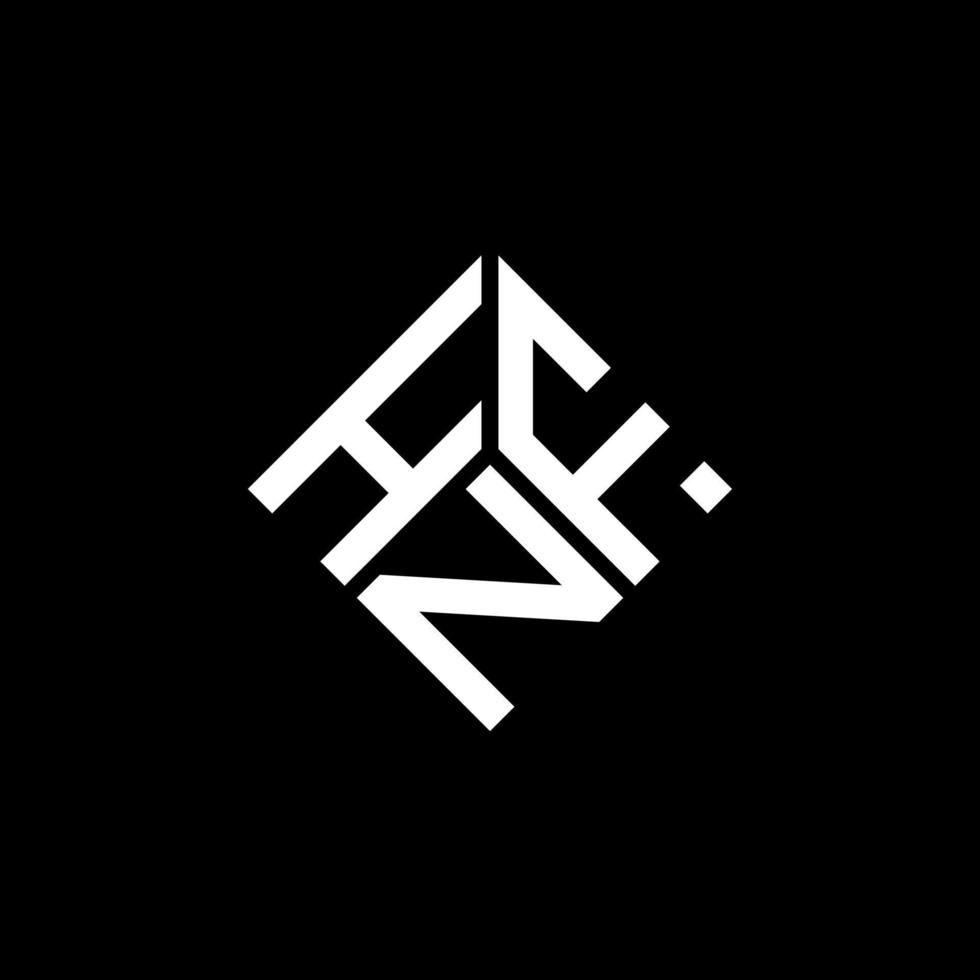 design de logotipo de carta hnf em fundo preto. conceito de logotipo de letra de iniciais criativas hnf. design de letra hf. vetor