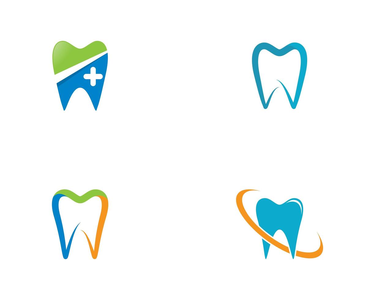 conjunto de logotipo de dente vetor