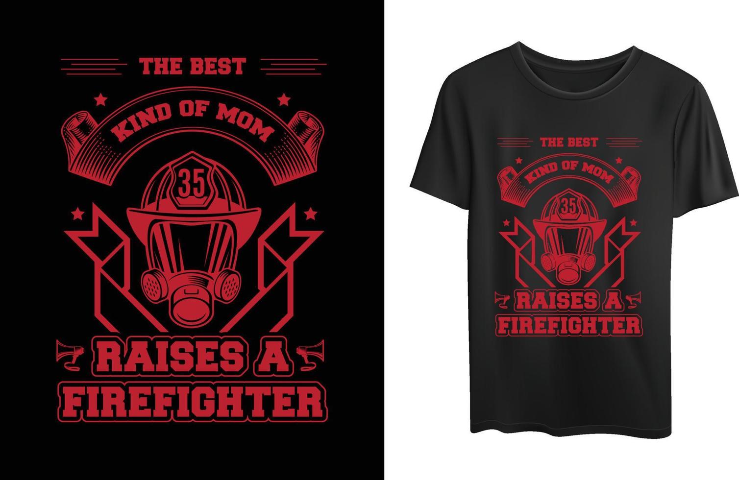 design de camiseta de bombeiro vetor