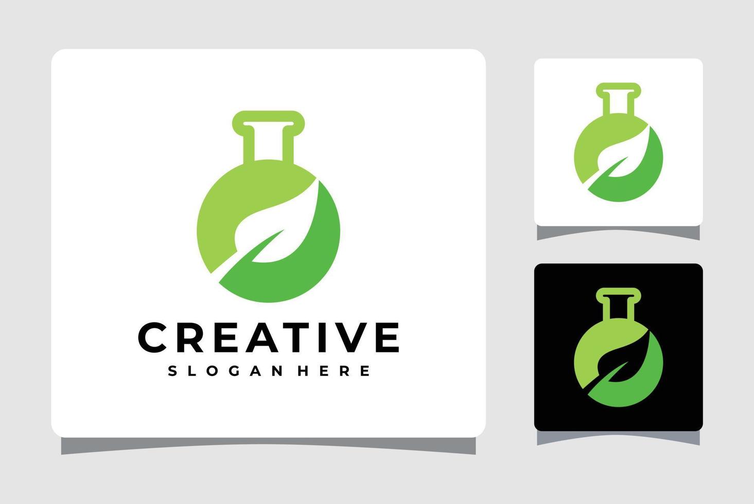 inspiração de design de modelo de logotipo de laboratório verde vetor