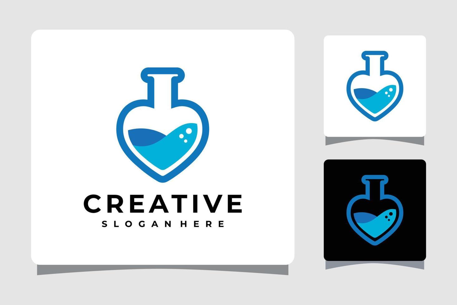 inspiração de design de modelo de logotipo de laboratório de ciências de amor vetor