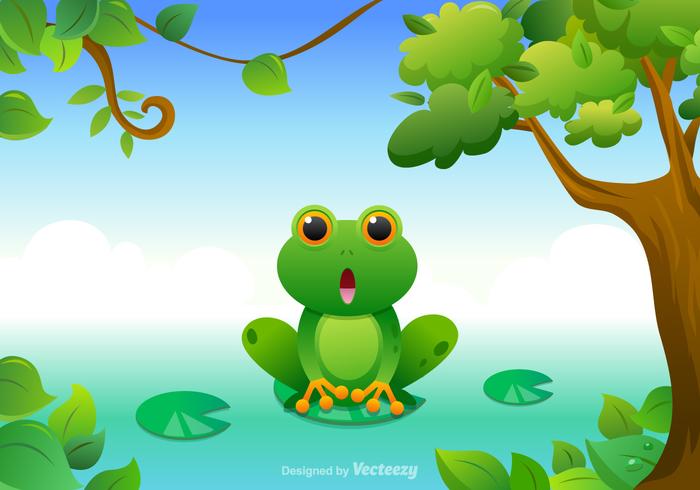 Desenho Animado Desenhos animados Green Tree Frog Vector