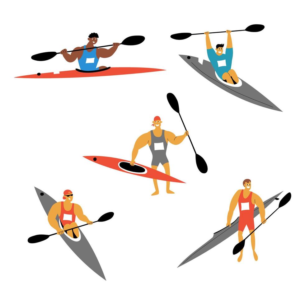 conjunto de vetores de esporte de canoagem