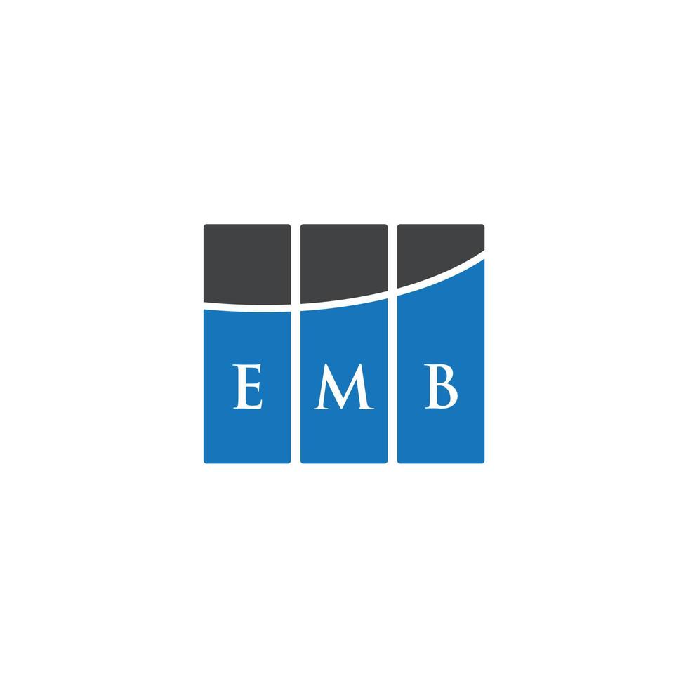 design de logotipo de carta emb em fundo branco. emb conceito de logotipo de letra de iniciais criativas. design de letras emb. vetor