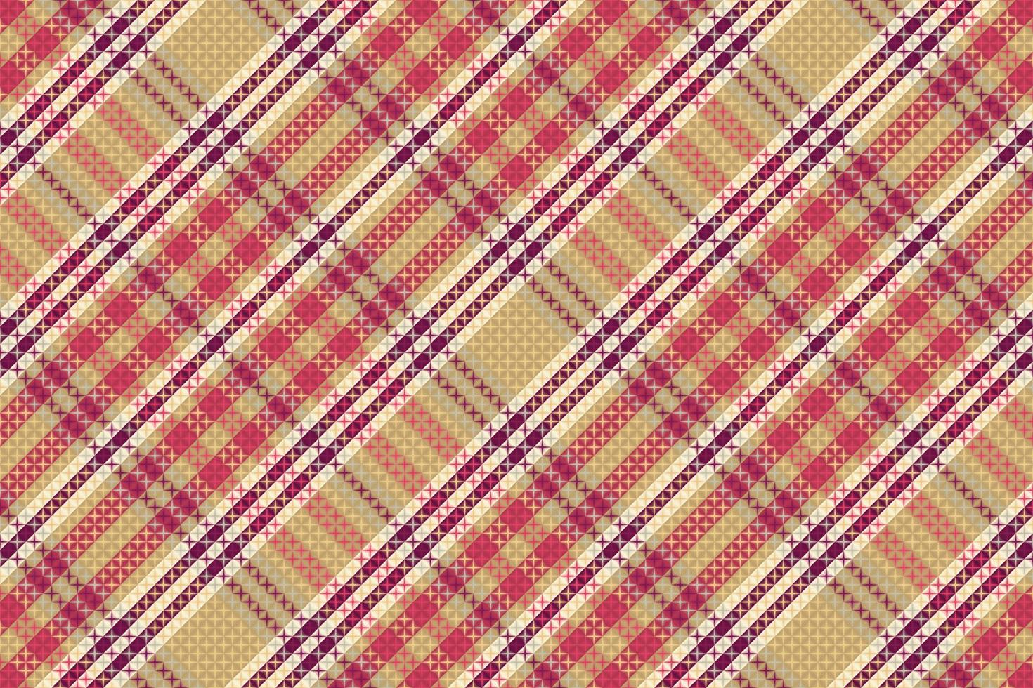 padrão xadrez tartan com textura e cor retrô. vetor