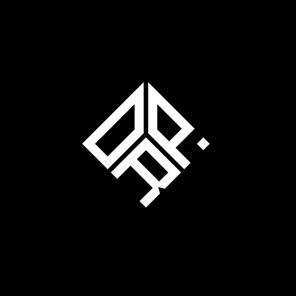 design de logotipo de carta orp em fundo preto. conceito de logotipo de letra de iniciais criativas orp. design de carta orp. vetor