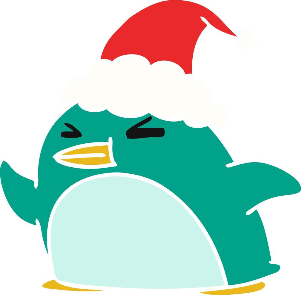 desenho de natal do pinguim kawaii vetor