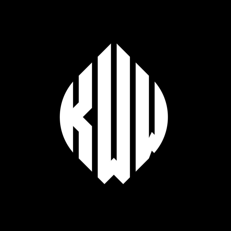 kww design de logotipo de letra de círculo com forma de círculo e elipse. letras de elipse kww com estilo tipográfico. as três iniciais formam um logotipo circular. kww círculo emblema abstrato monograma carta marca vetor. vetor