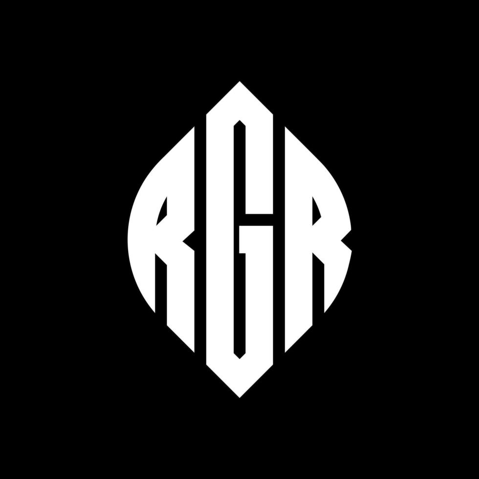 design de logotipo de carta de círculo rgr com forma de círculo e elipse. letras de elipse rgr com estilo tipográfico. as três iniciais formam um logotipo circular. rgr círculo emblema abstrato monograma carta marca vetor. vetor