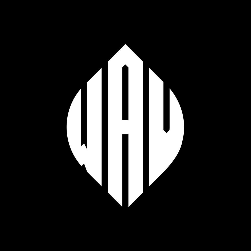 wav círculo carta logotipo design com forma de círculo e elipse. letras de elipse wav com estilo tipográfico. as três iniciais formam um logotipo circular. wav círculo emblema abstrato monograma carta marca vetor. vetor