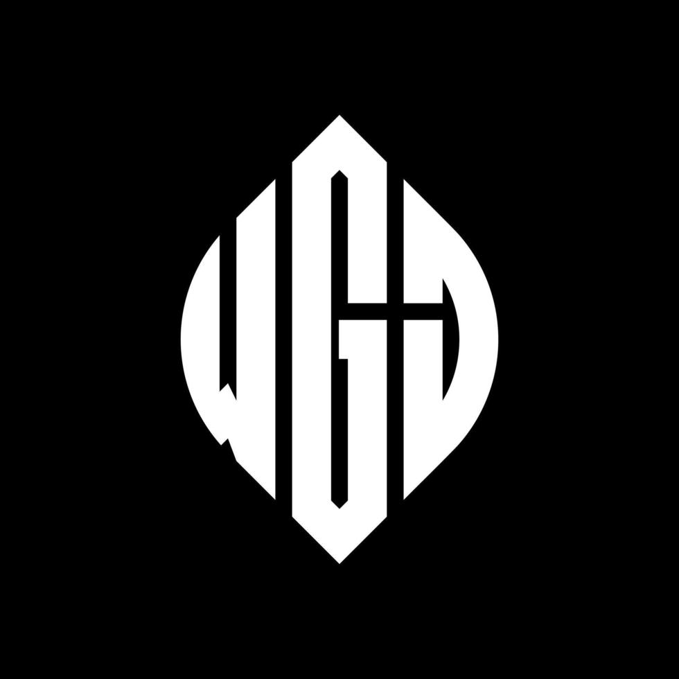 design de logotipo de carta de círculo wgj com forma de círculo e elipse. letras de elipse wgj com estilo tipográfico. as três iniciais formam um logotipo circular. wgj círculo emblema abstrato monograma carta marca vetor. vetor